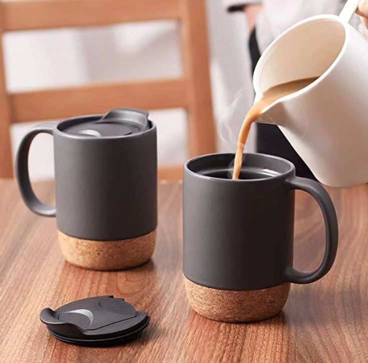 Ceramic Mug with Cork Base & Lid